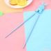 TOPmountain 1 Pair Kids Chopsticks Helper Learning Trainers Cartoon Rabbit Fun Cute Chopsticks Gift Light Blue - B07C4WGSSD